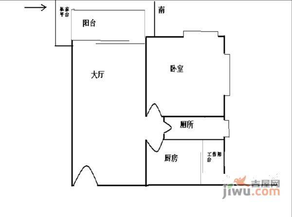 江南新苑2室1厅1卫户型图