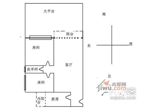 江南新苑2室1厅1卫户型图