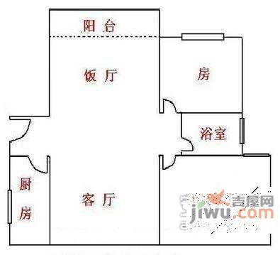 和辉花园2室1厅1卫56㎡户型图