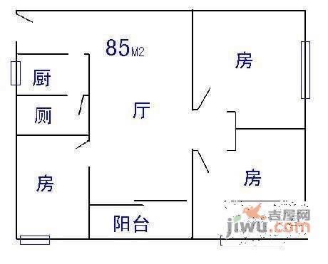 和辉花园3室2厅1卫70㎡户型图