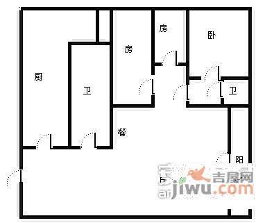 鸿翔大厦3室2厅2卫123㎡户型图