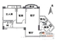 鸿翔大厦2室2厅1卫122㎡户型图