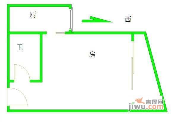 鸿翔大厦1室0厅1卫39㎡户型图