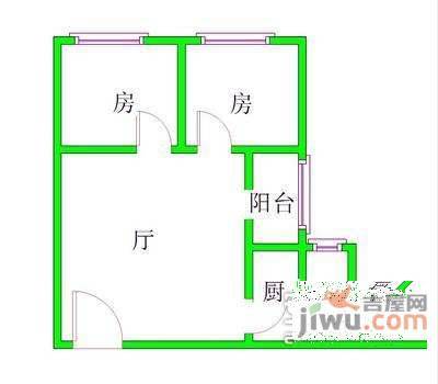 南国花园2室1厅1卫105㎡户型图