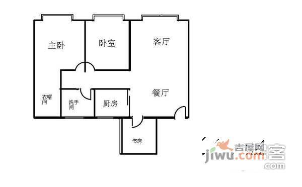 南国花园3室2厅1卫110㎡户型图