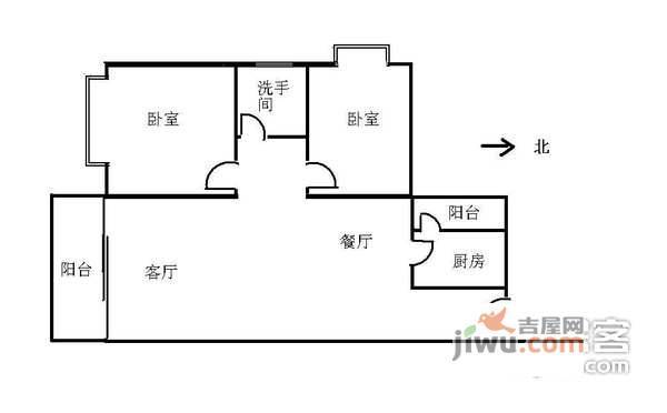 南国花园3室2厅1卫110㎡户型图