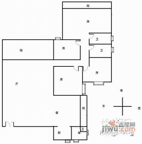 南国花园4室2厅2卫230㎡户型图