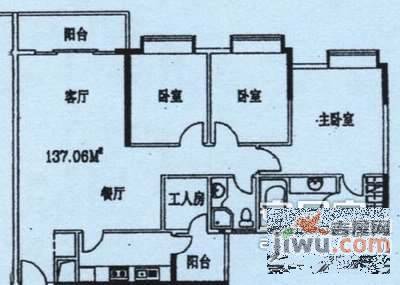 南国花园3室2厅2卫200㎡户型图