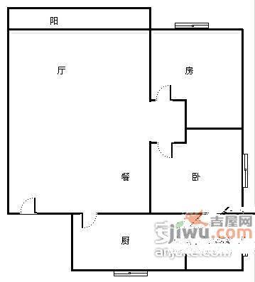 南国花园2室2厅1卫户型图