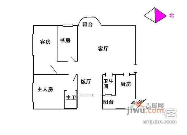 腾龙阁3室2厅2卫115㎡户型图