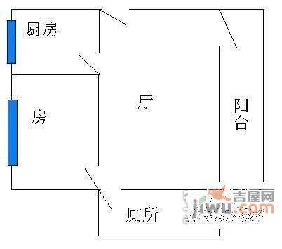 今日丽舍1室1厅1卫44㎡户型图