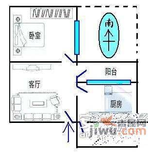 今日丽舍2室1厅1卫户型图