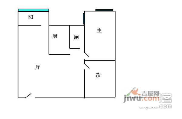 今日丽舍2室2厅1卫72㎡户型图