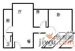 今日丽舍2室1厅1卫户型图