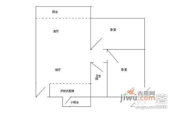 杏林花园2室2厅1卫78㎡户型图