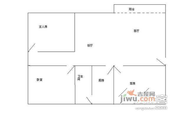 杏林花园3室2厅1卫133㎡户型图