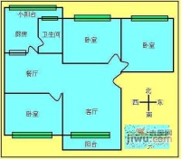 聚德花苑3室2厅1卫95㎡户型图