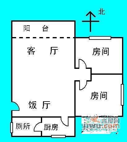 聚德花苑2室1厅1卫68㎡户型图