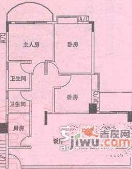 跑马地花园3室2厅1卫108㎡户型图