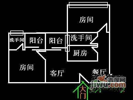 跑马地花园2室2厅2卫108㎡户型图