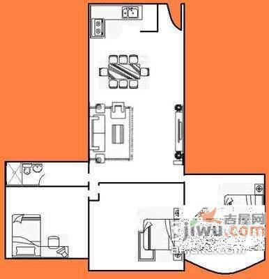 跑马地花园3室2厅1卫108㎡户型图