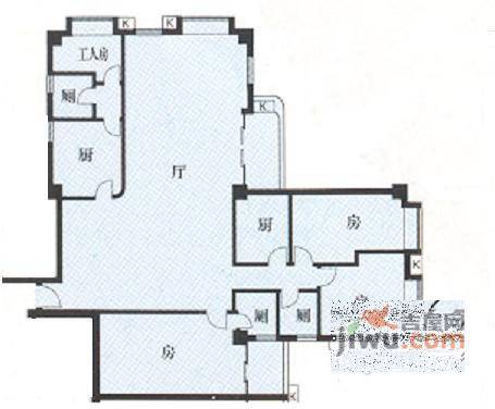 跑马地花园4室2厅2卫171㎡户型图