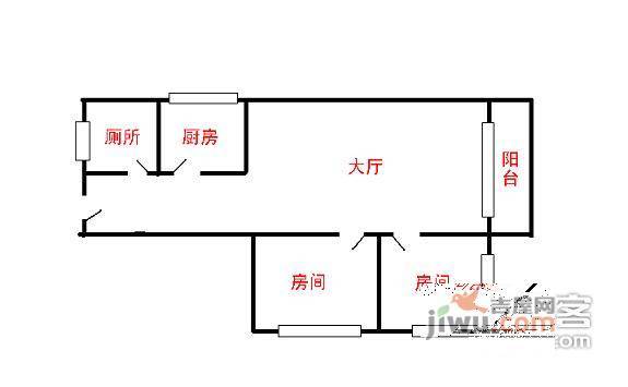 鸿图苑2室2厅1卫81㎡户型图