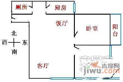 鸿图苑2室2厅1卫81㎡户型图