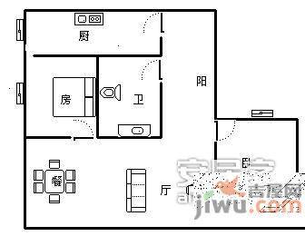 建设北路小区2室1厅1卫115㎡户型图