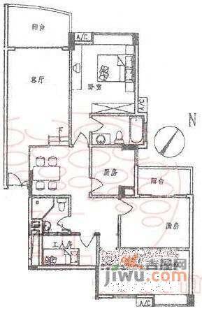 柏涛雅苑3室2厅2卫111㎡户型图