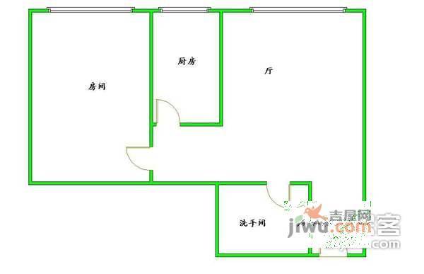 高胜花园1室1厅1卫36㎡户型图