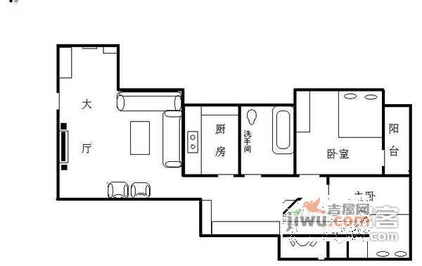 海关小区3室1厅1卫93㎡户型图