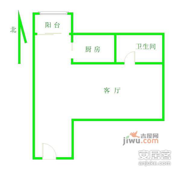 伟腾天逸名都1室0厅1卫46㎡户型图