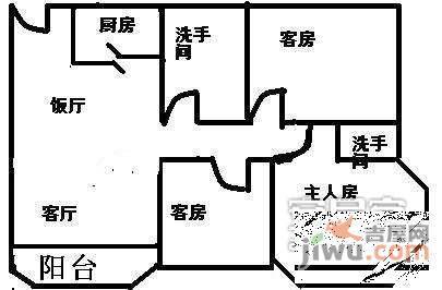 星河湾三期3室2厅2卫152㎡户型图