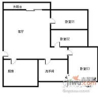 如意花园3室2厅1卫112㎡户型图