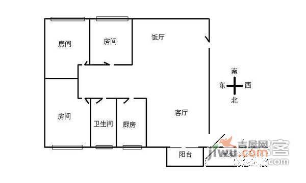 广信春兰花园3室2厅1卫户型图