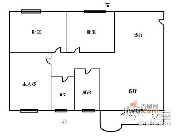 广信春兰花园3室2厅1卫户型图