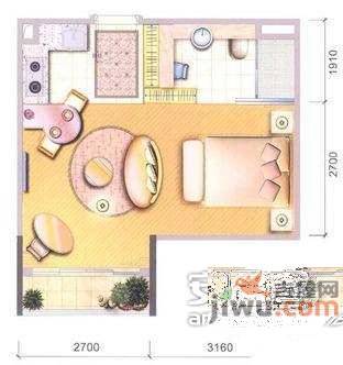 金玫瑰苑1室0厅1卫39㎡户型图