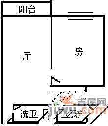 金玫瑰苑1室1厅1卫48㎡户型图