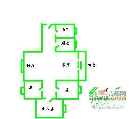 黄埔雅苑3室1厅1卫89㎡户型图