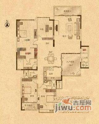 保利康桥4室2厅3卫310㎡户型图