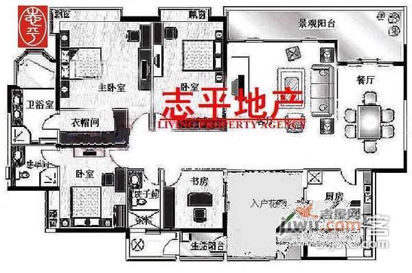 保利康桥5室3厅3卫310㎡户型图