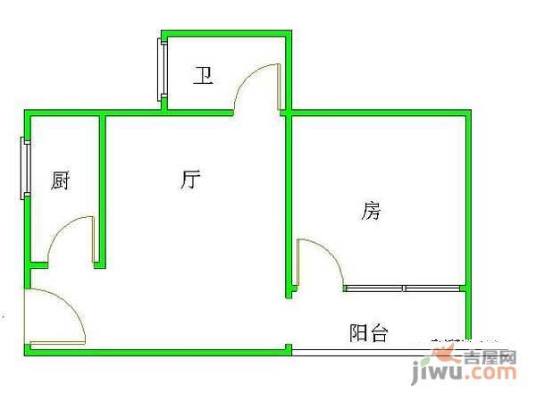 嘉逸花园1室1厅1卫45㎡户型图