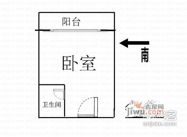 嘉逸花园1室0厅1卫40㎡户型图