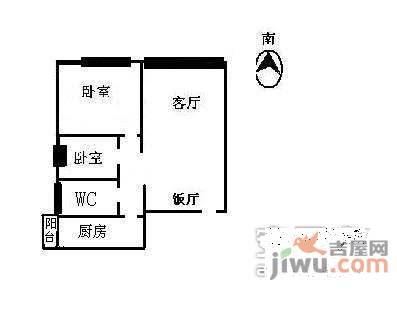 云景名都2室2厅1卫114㎡户型图