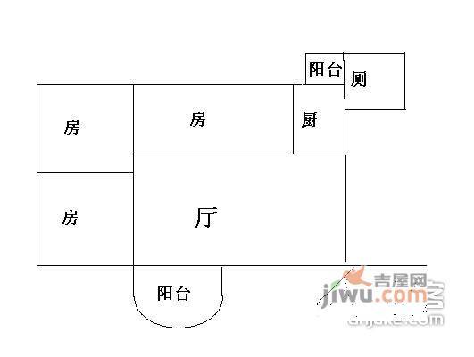 富力千禧花园3室1厅1卫户型图