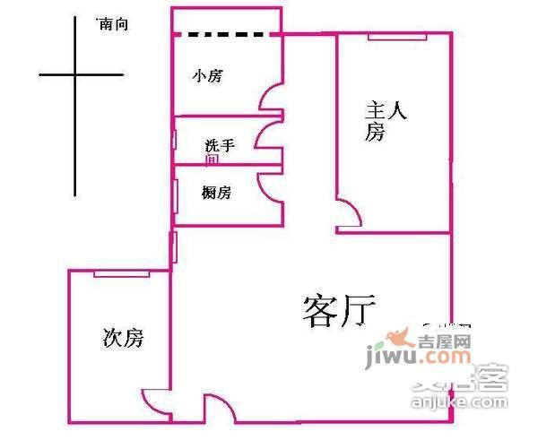 富力千禧花园3室1厅1卫户型图