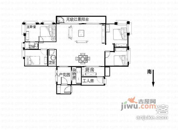 富力银禧花园6室2厅2卫192㎡户型图