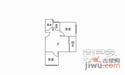 富力银禧花园2室1厅1卫91㎡户型图