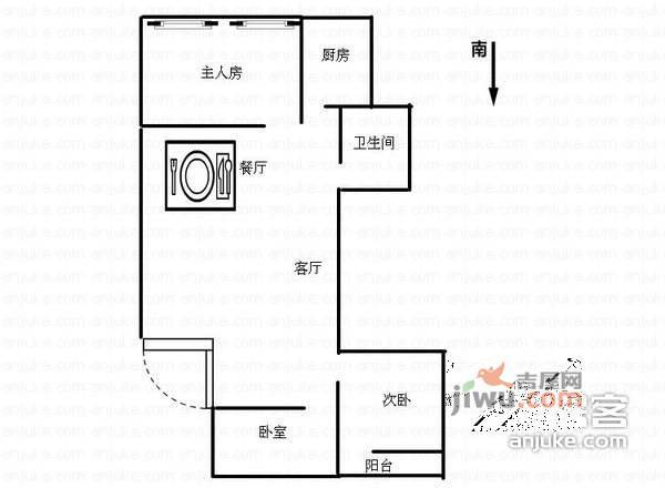 丰乐小区3室1厅1卫户型图